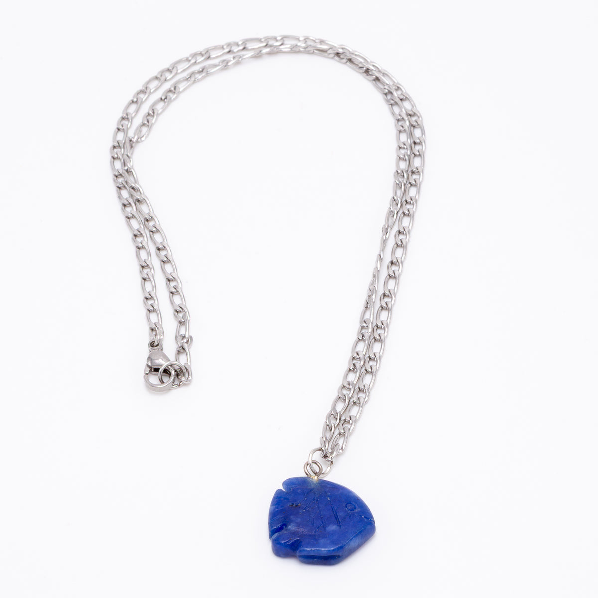 Lapis Lazuli Fish Silver Necklace
