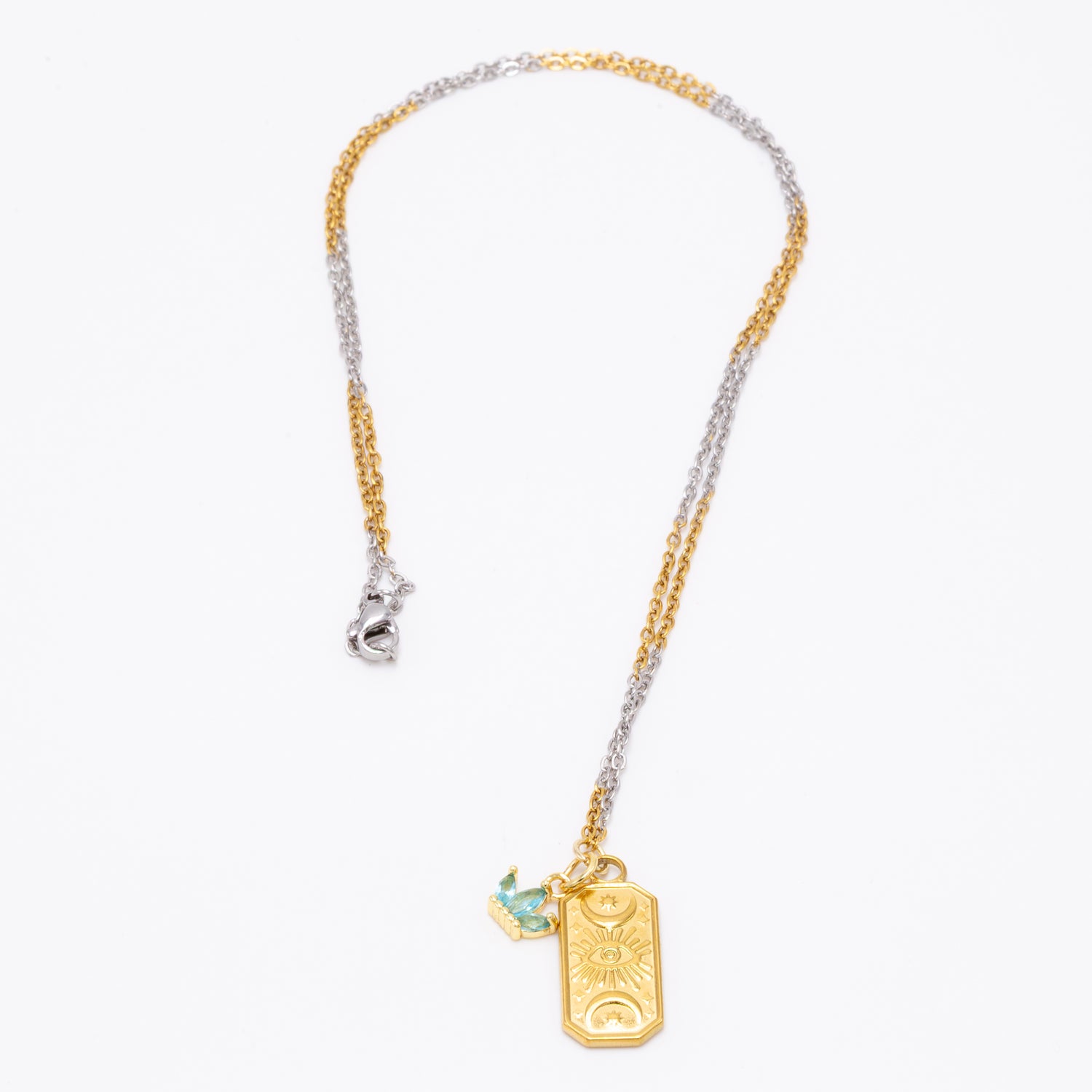 Mindful Lotus Mixed Metal Necklace