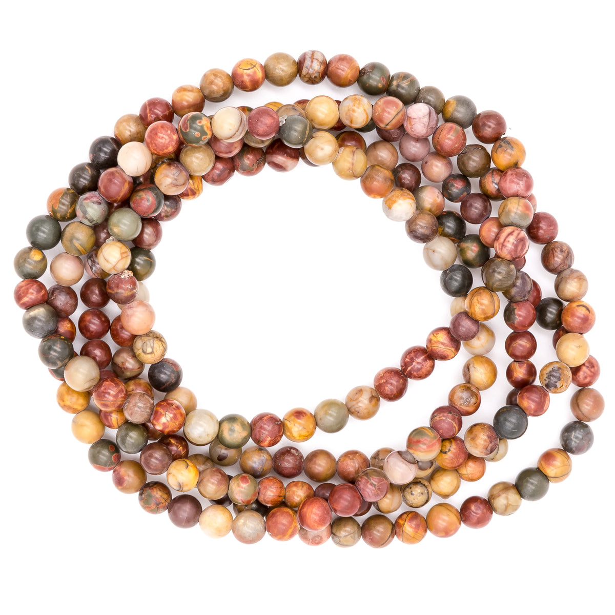 Picasso Jasper ManStuff Gemstone Bracelets by Purple Girl Designs. Handmade in Charlotte, North Carolina.