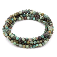 African Turquoise Gemstone Bracelets by Purple Girl Designs. Handmade in Charlotte, North Carolina.