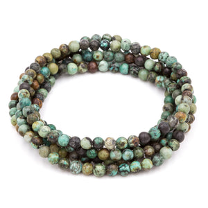 African Turquoise Gemstone Bracelets by Purple Girl Designs. Handmade in Charlotte, North Carolina.