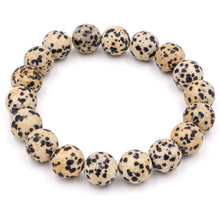 Load image into Gallery viewer, Dalmatian Jasper Gemstone Bracelets by Purple Girl Designs. Handmade in Charlotte, North Carolina.