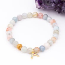 Load image into Gallery viewer, Morganite with Rainbow Bracelet