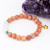 Peach Moonstone Opalite Star Bracelet