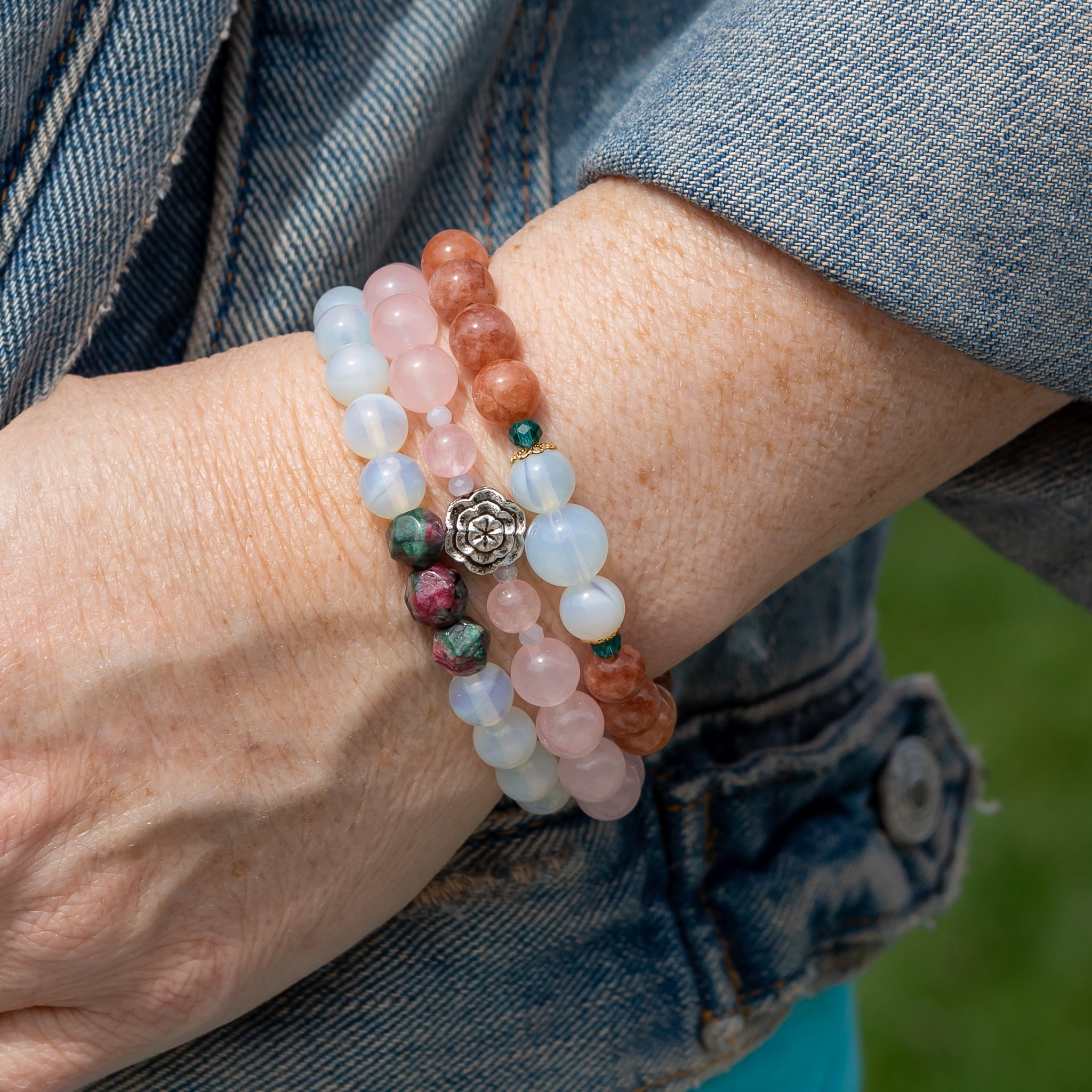 Opalite Bead Bracelet 4mm – Crystal Love Collective